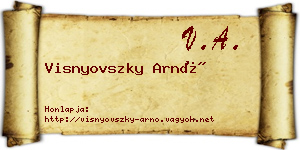 Visnyovszky Arnó névjegykártya